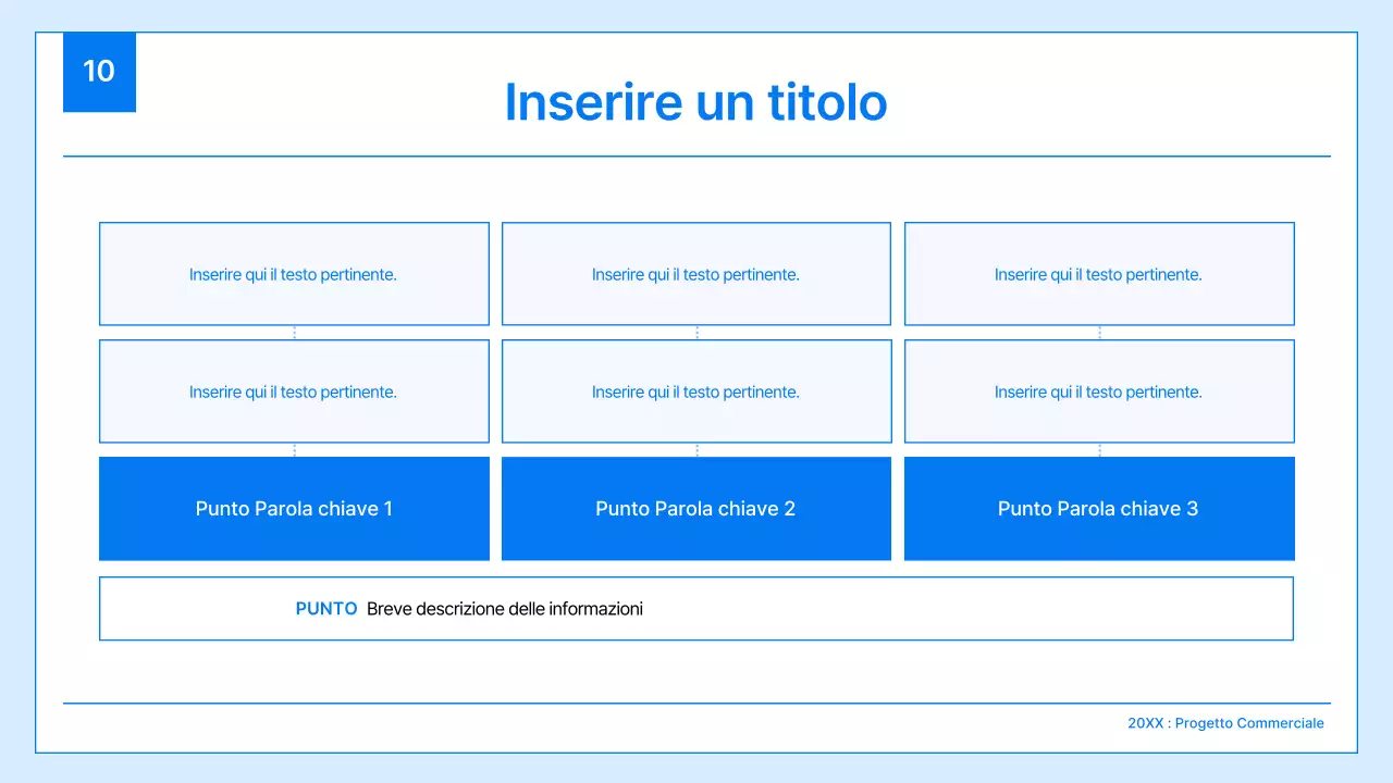 Un semplice business plan in bianco e blu