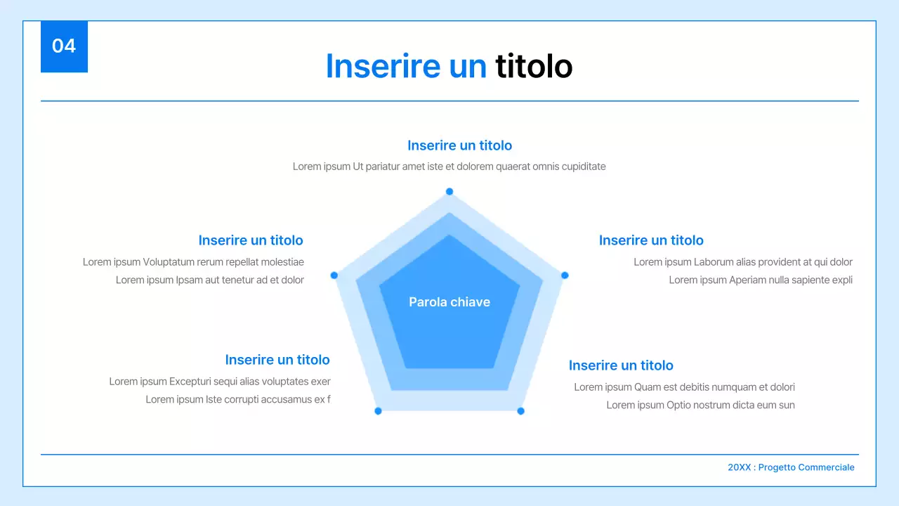 Un semplice business plan in bianco e blu