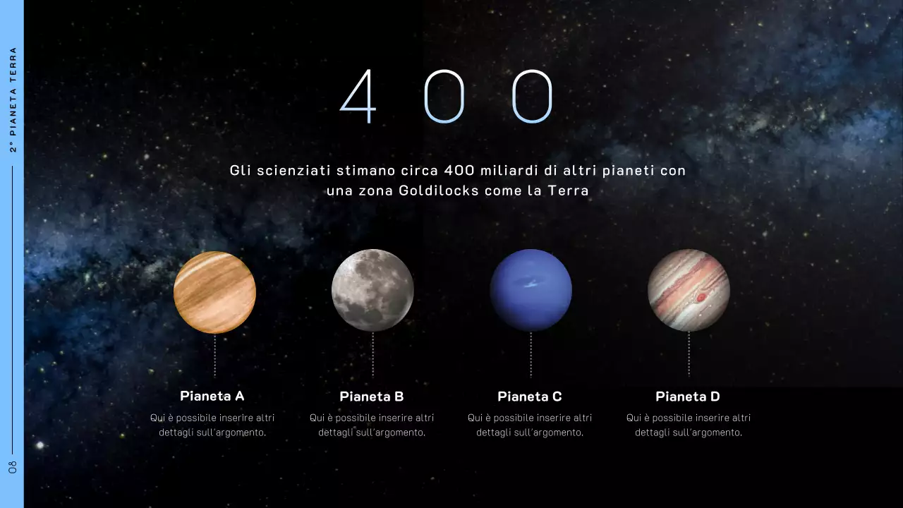 Tema spaziale con foto spaziali su sfondo nero