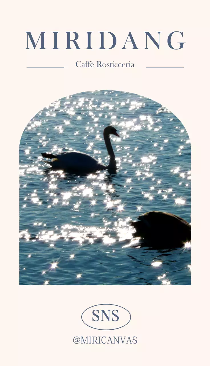 Caffè emozionale con layout fotografico in bianco e blu