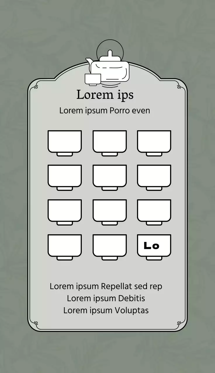 Verde grigio illustrazione logo caffè tè coupon