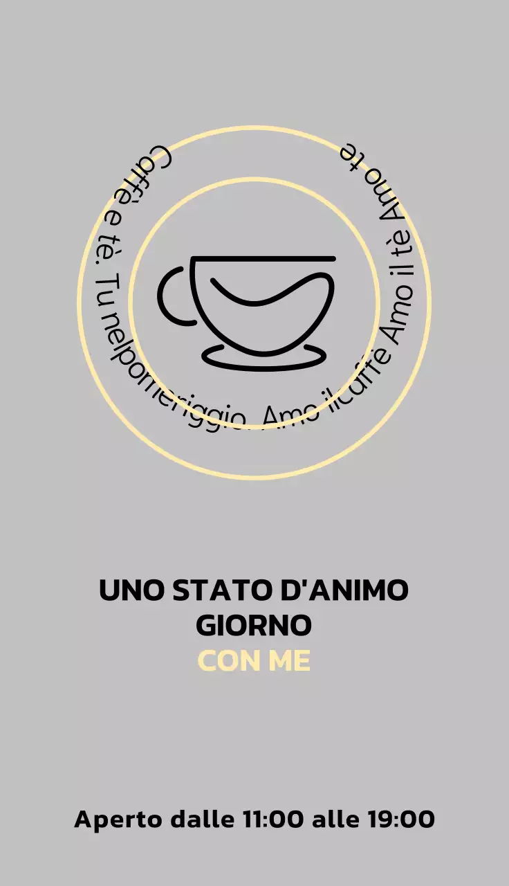 Promuovete il vostro caffè con un semplice logo circolare giallo e nero.