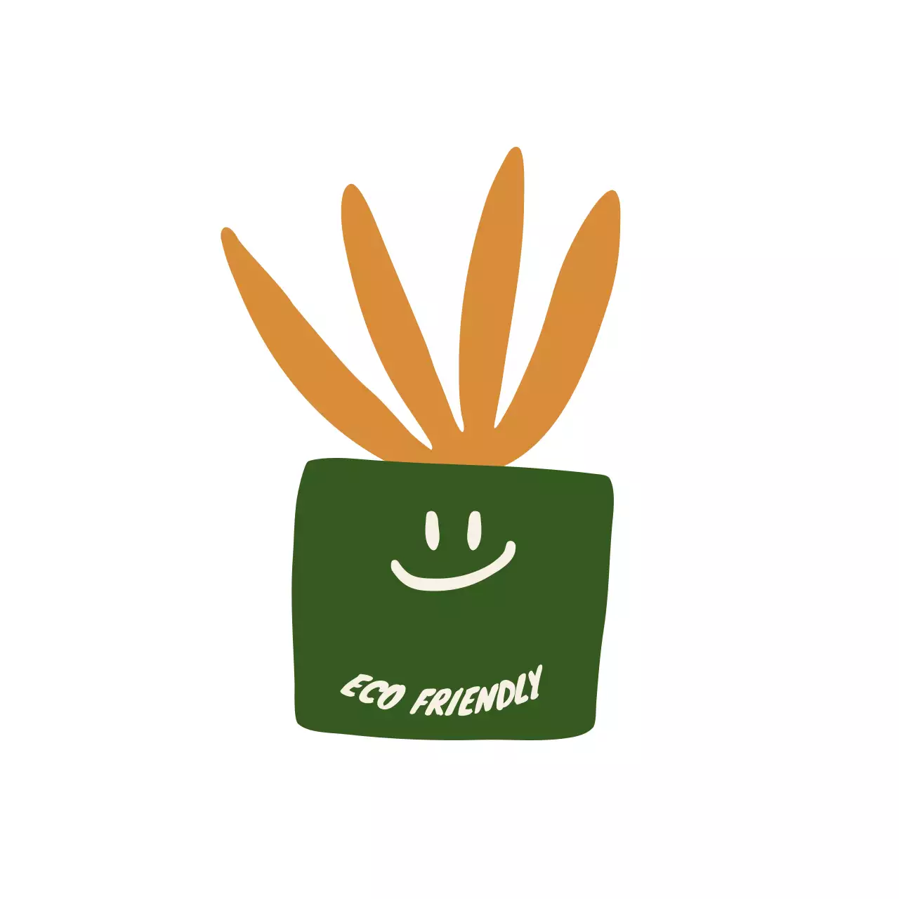 Panduan produk vegan ramah lingkungan dengan ilustrasi konsep organik minimalis berwarna oranye dan hijau