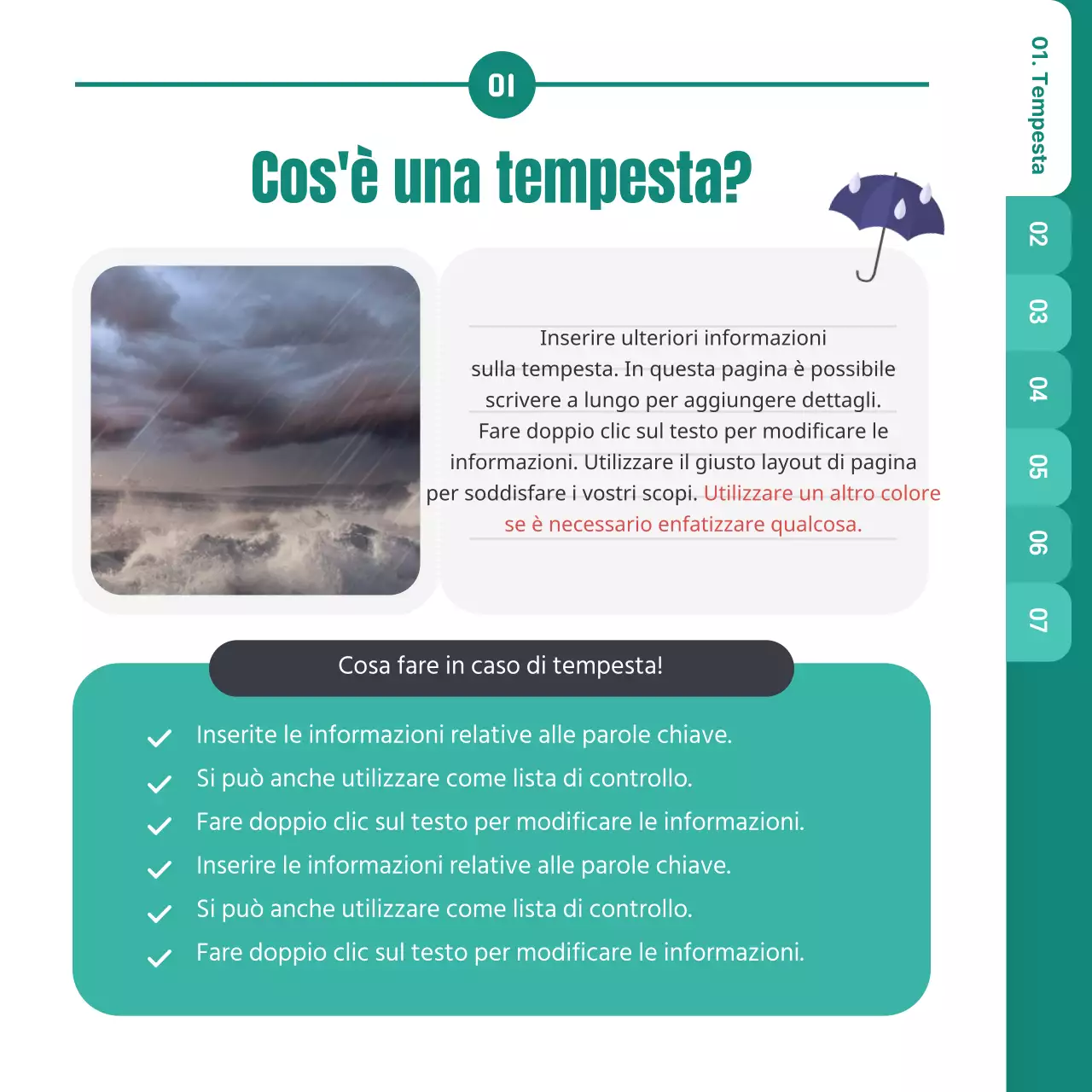 Guida di preparazione alle catastrofi in turchese cardnews design