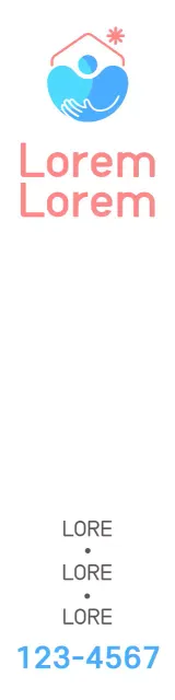 Untuk mempromosikan pusat kesejahteraan dengan logo ilustrasi pusat kesejahteraan berwarna biru-merah muda