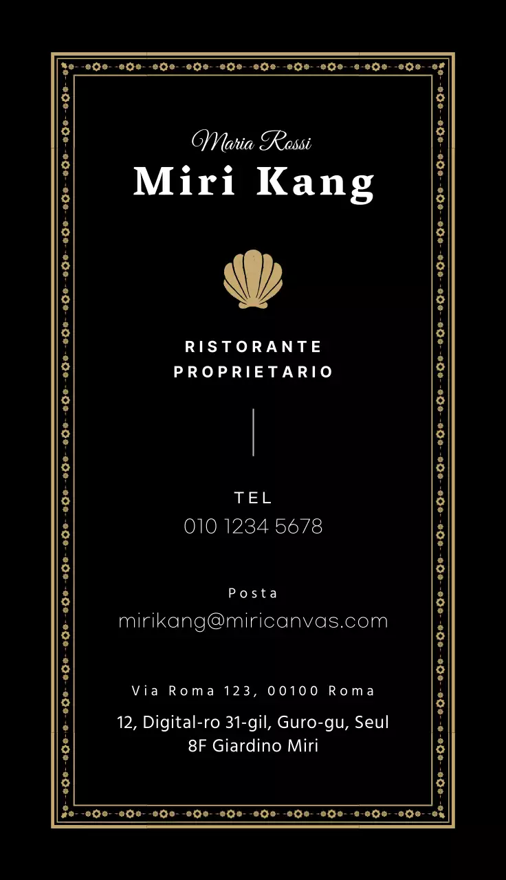 Ristorante in stile classico con cornici ornate in oro nero