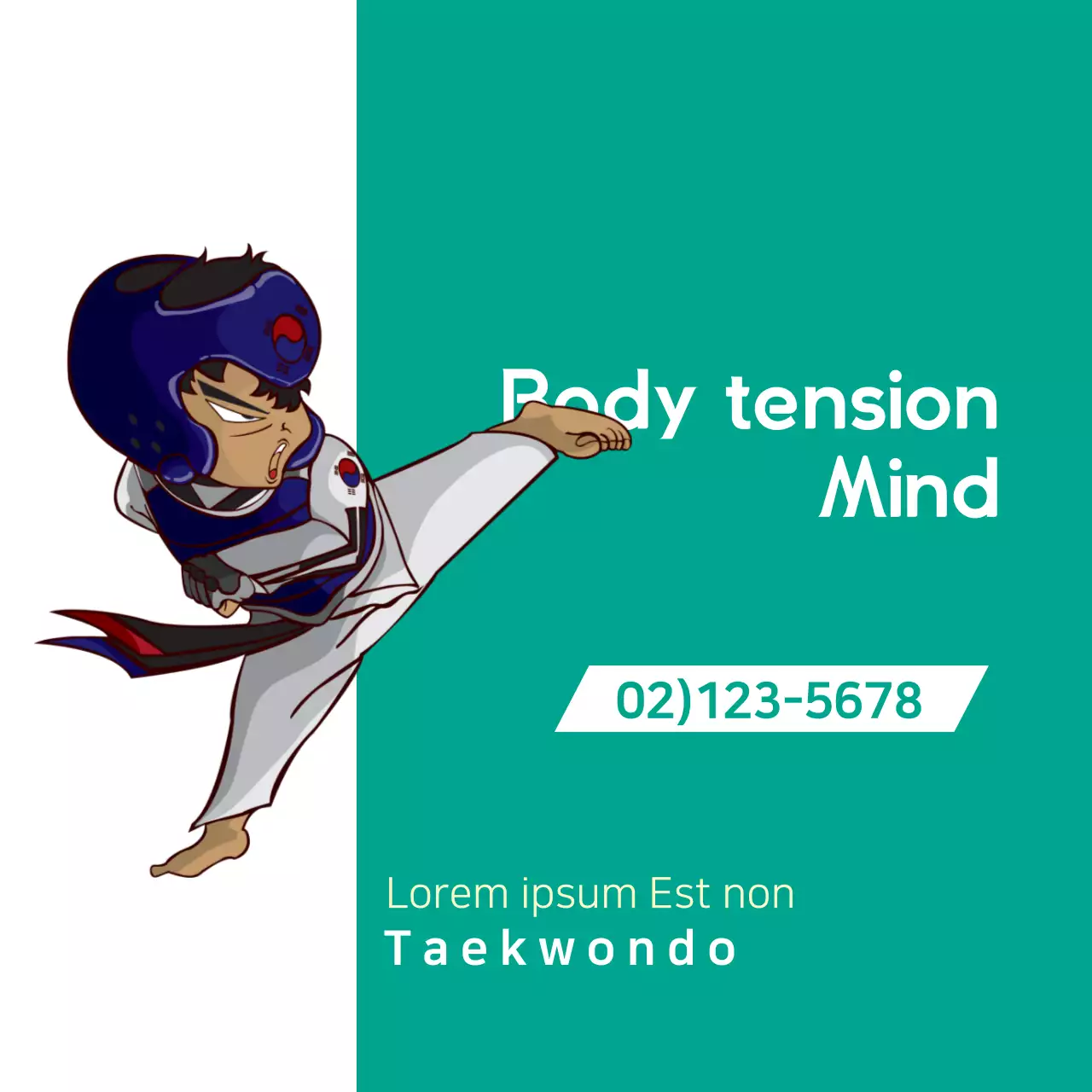 Teal Minimal Martial Arts Advertisement Banner