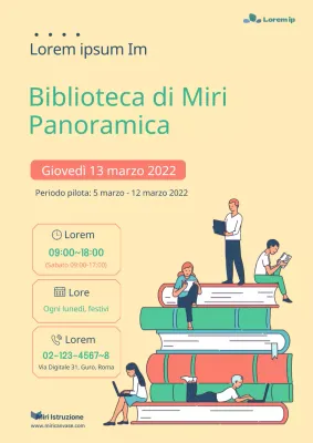 Poster di apertura della biblioteca