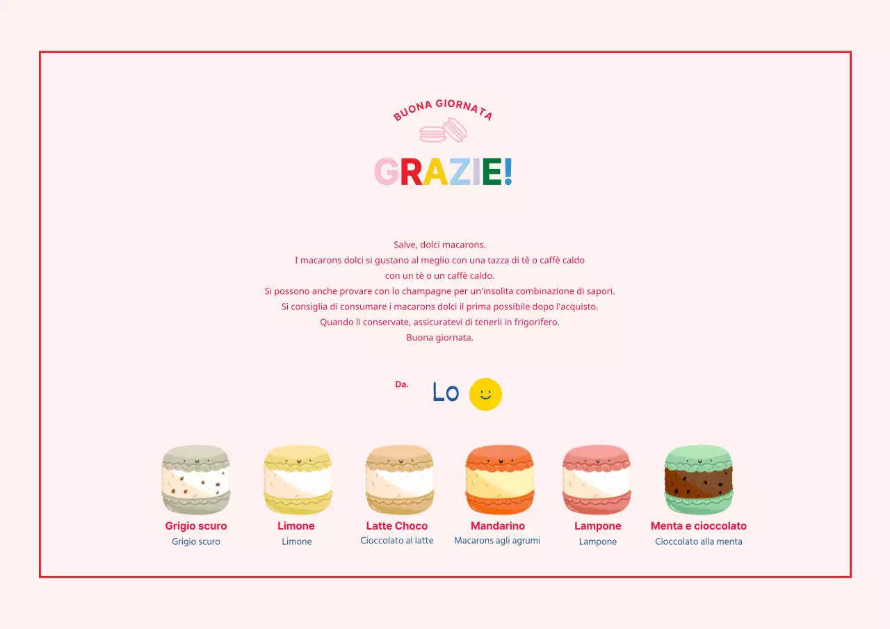 Macaron dessert in rosa-rosso