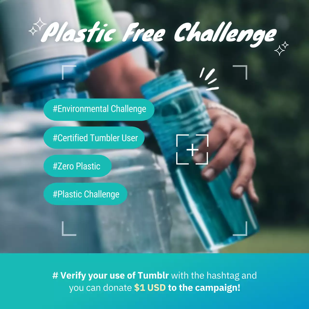 Teal Modern Environmental Promotion Social Media Post