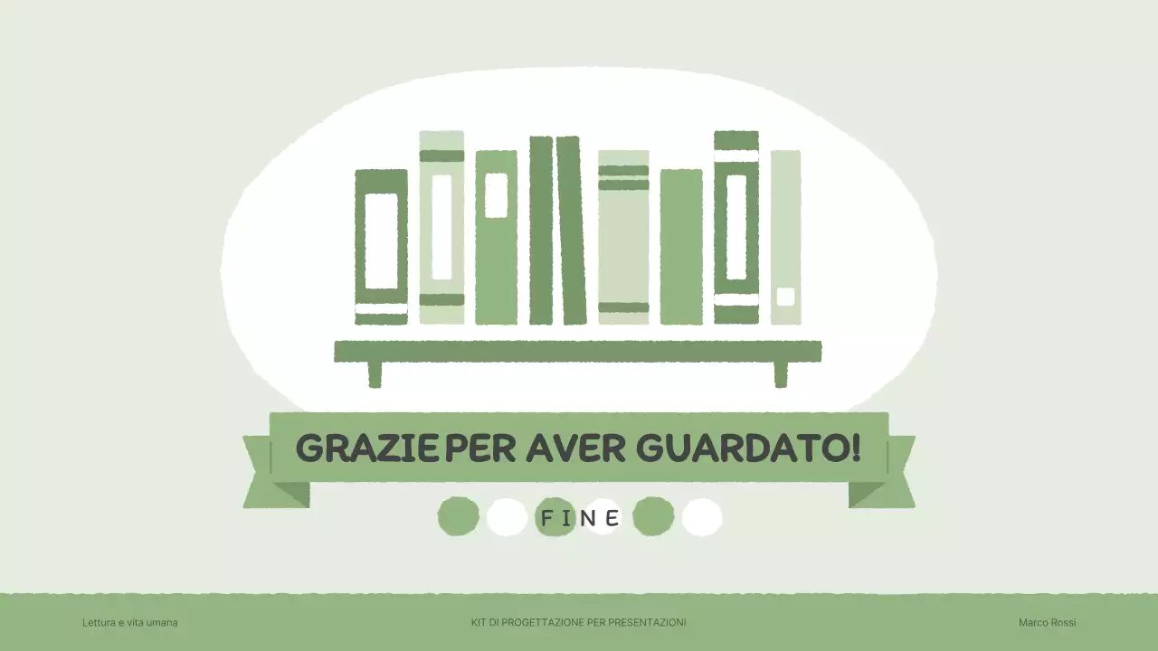Kit di presentazione con illustrazioni di libri sentimentali disegnate a mano in marrone e verde