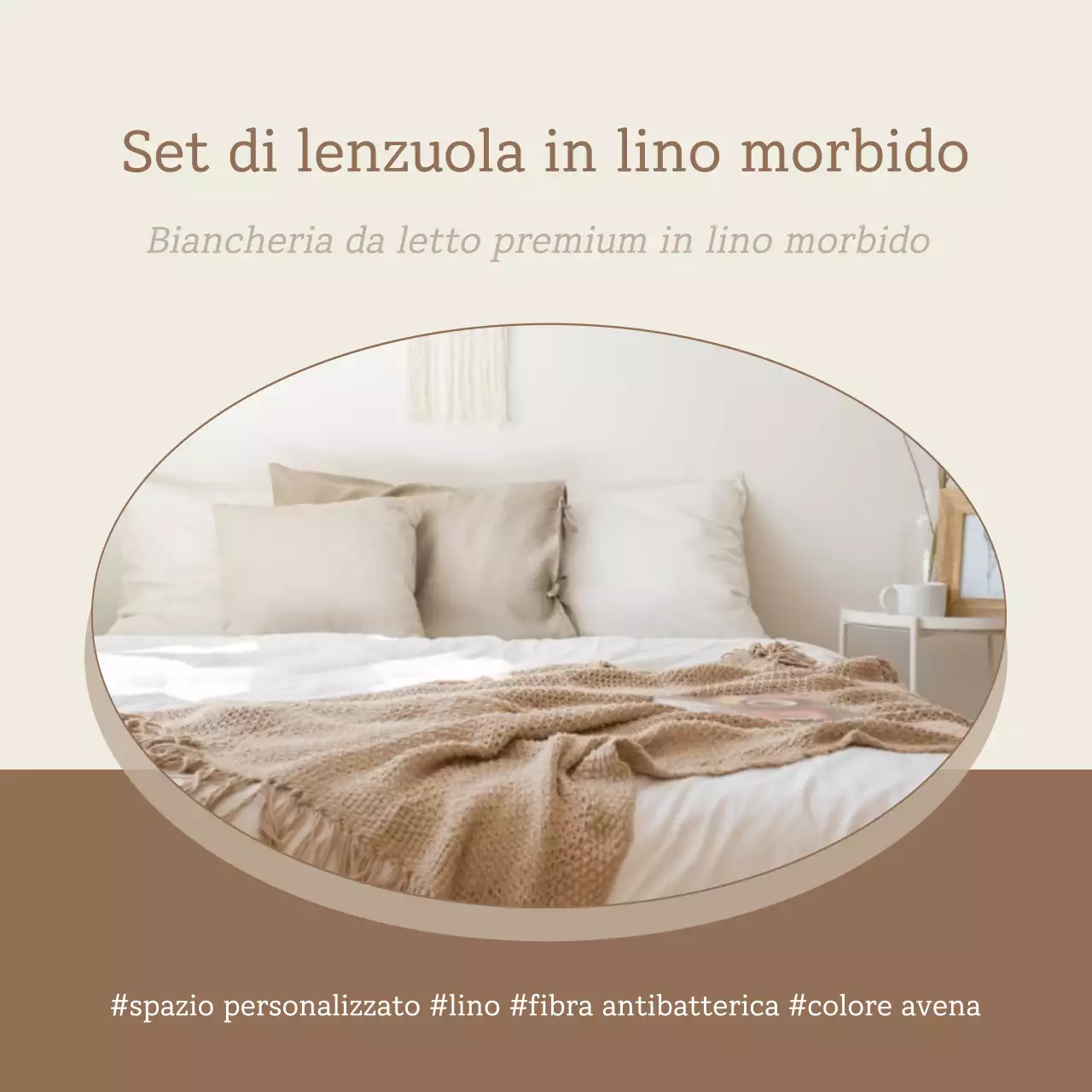Set di biancheria da letto beige morbida Spazio personale emozionale Materiale di lino Fibra antibatterica
