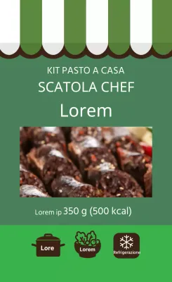 Illustrazione astratta di snack food sundae etichetta di cottura