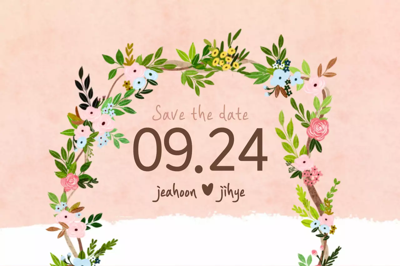 Banner de convite de casamento floral rosa