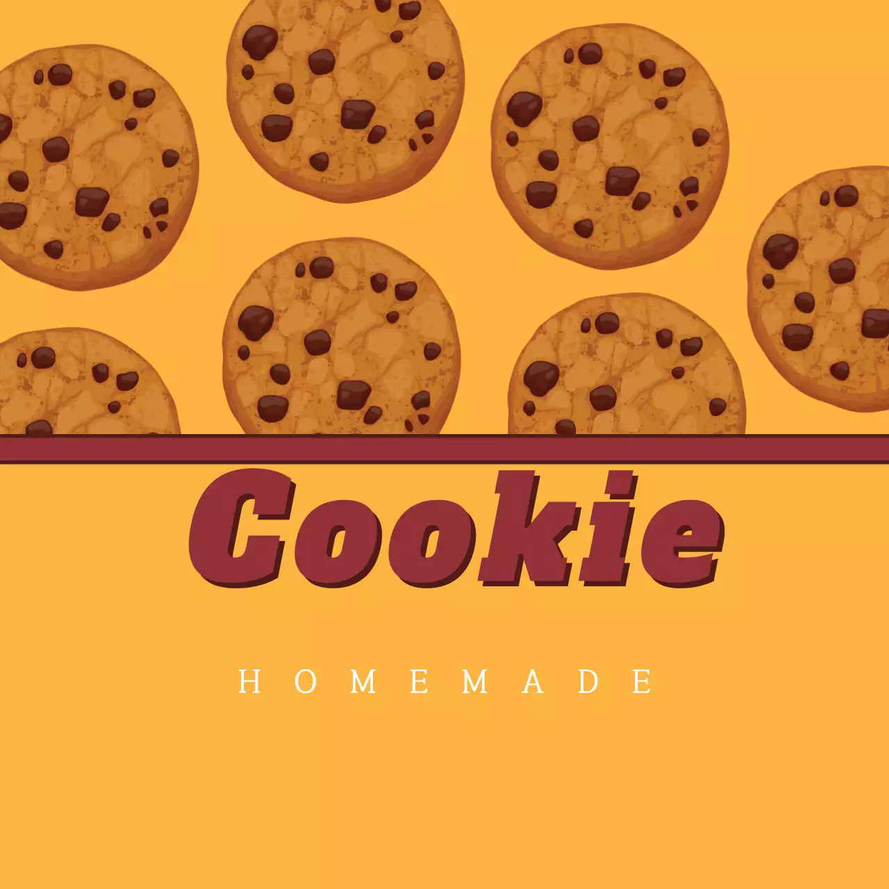 Yellow Retro Cookie Recipe Banner