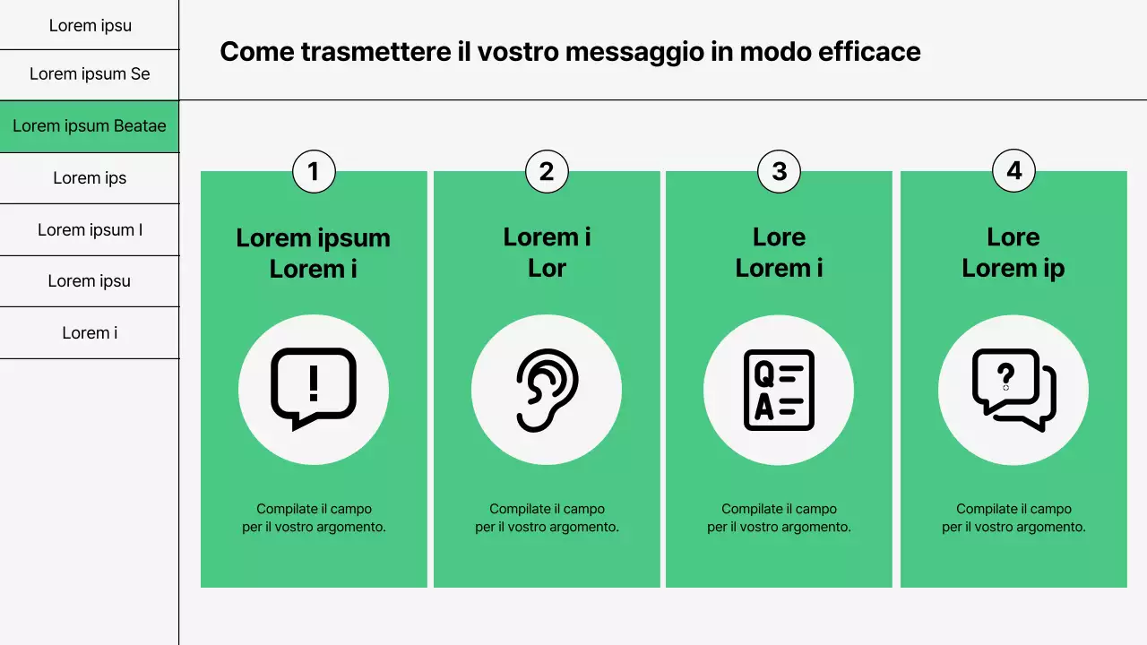 Formazione sulle competenze comunicative di base in verde e bianco
