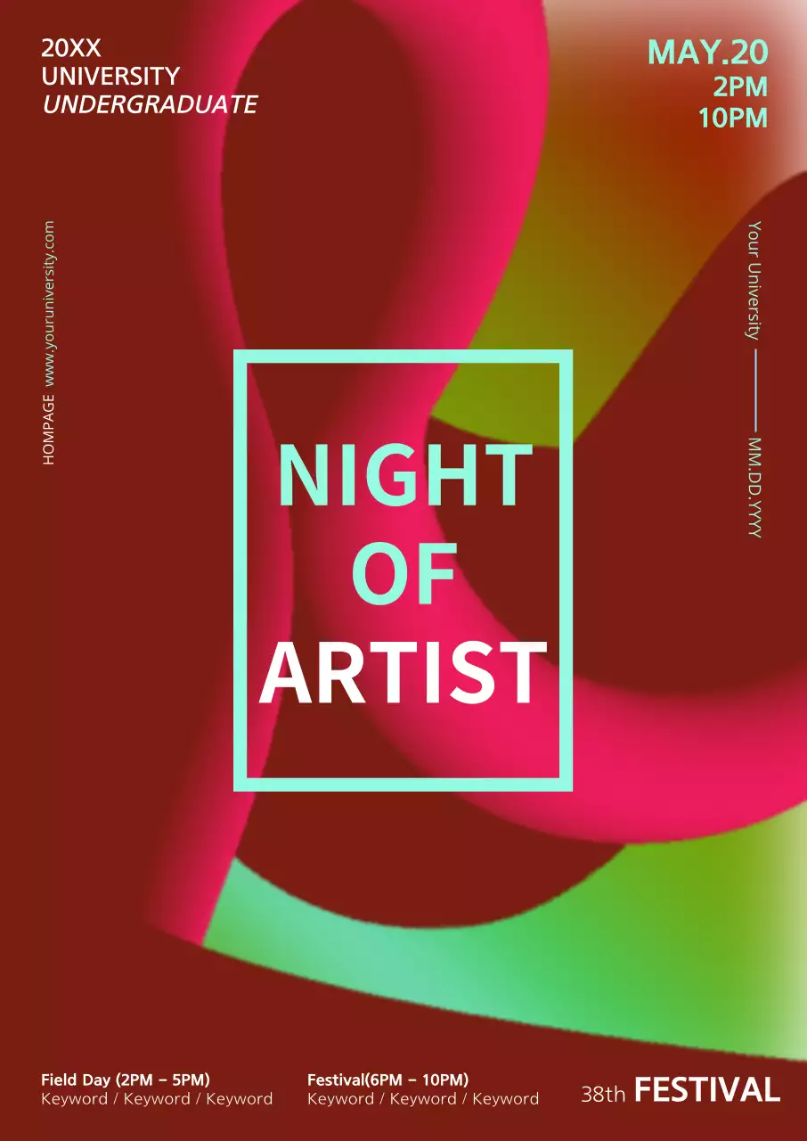 Colorful Abstract Festival Announcement Poster