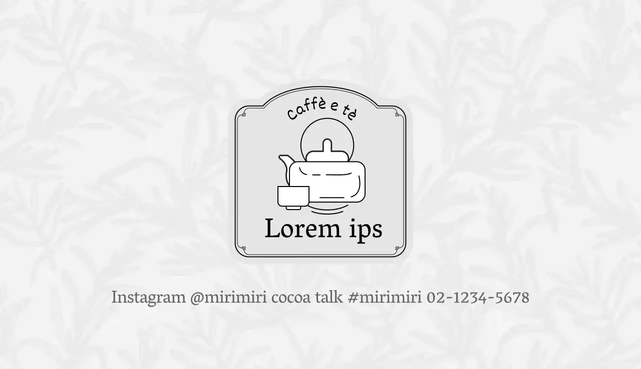 Coupon per il tè Grey Illustrated Logo Cafe