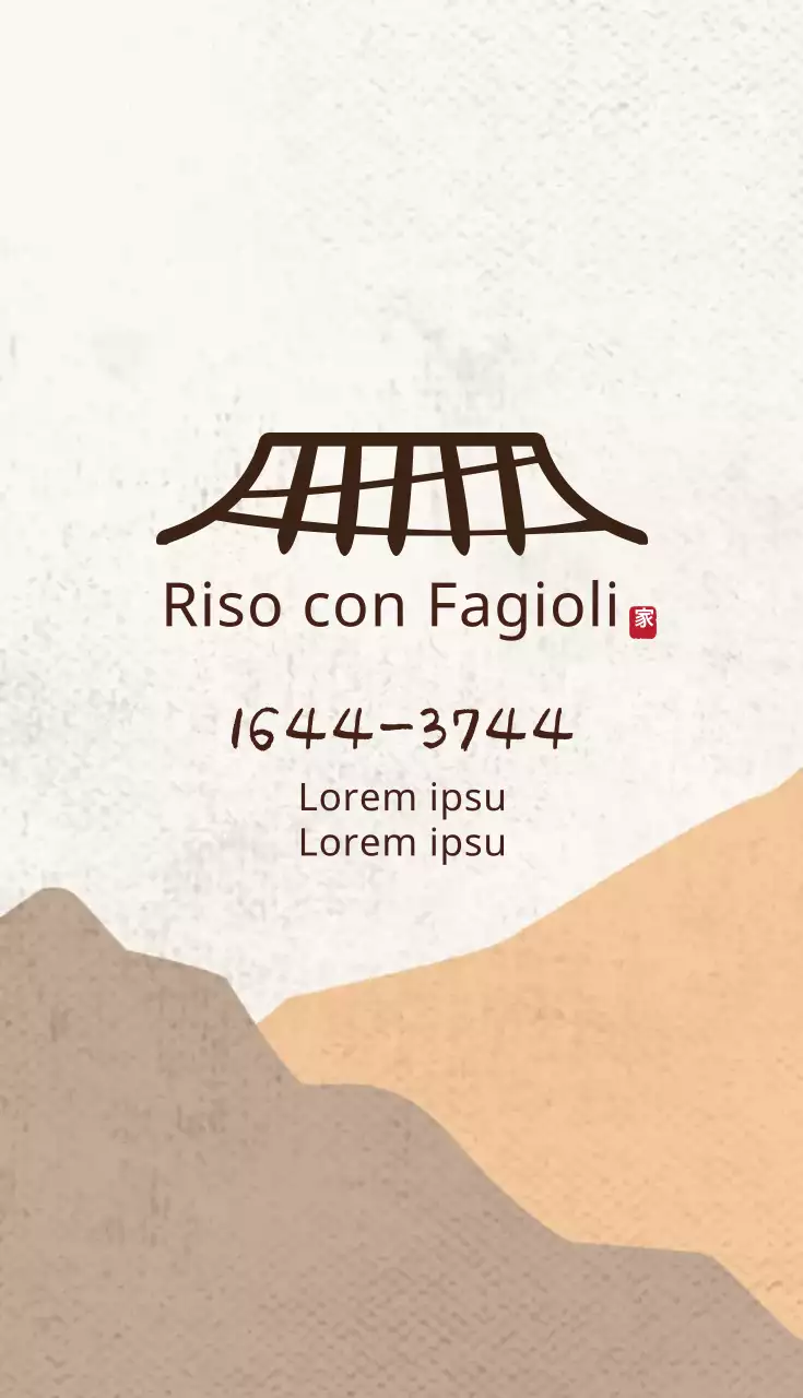 Arancione marrone illustrazione logo ristorante biglietto da visita