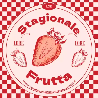 Lancio del menu stagionale alla fragola rossa e rosa retrò