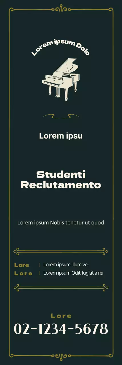 Cornice emozionale in verde e giallo Annuncio concettuale per il reclutamento di una scuola di musica