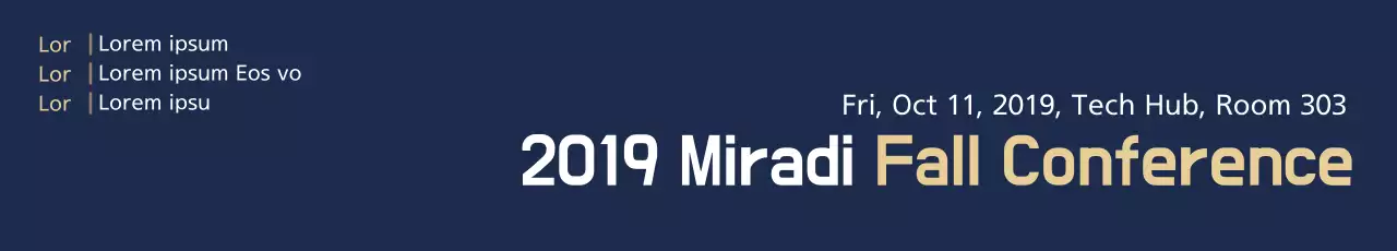 Banner de anúncio da conferência Navy Modern