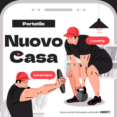 Presentazione della nuova app per l'allenamento domestico in nero e rosso