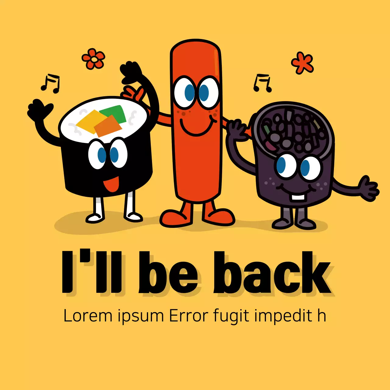 Yellow Comic Food Announcement Banner