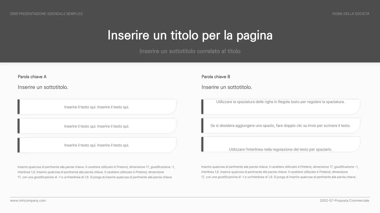 Presentazione aziendale semplice ed essenziale in bianco e nero