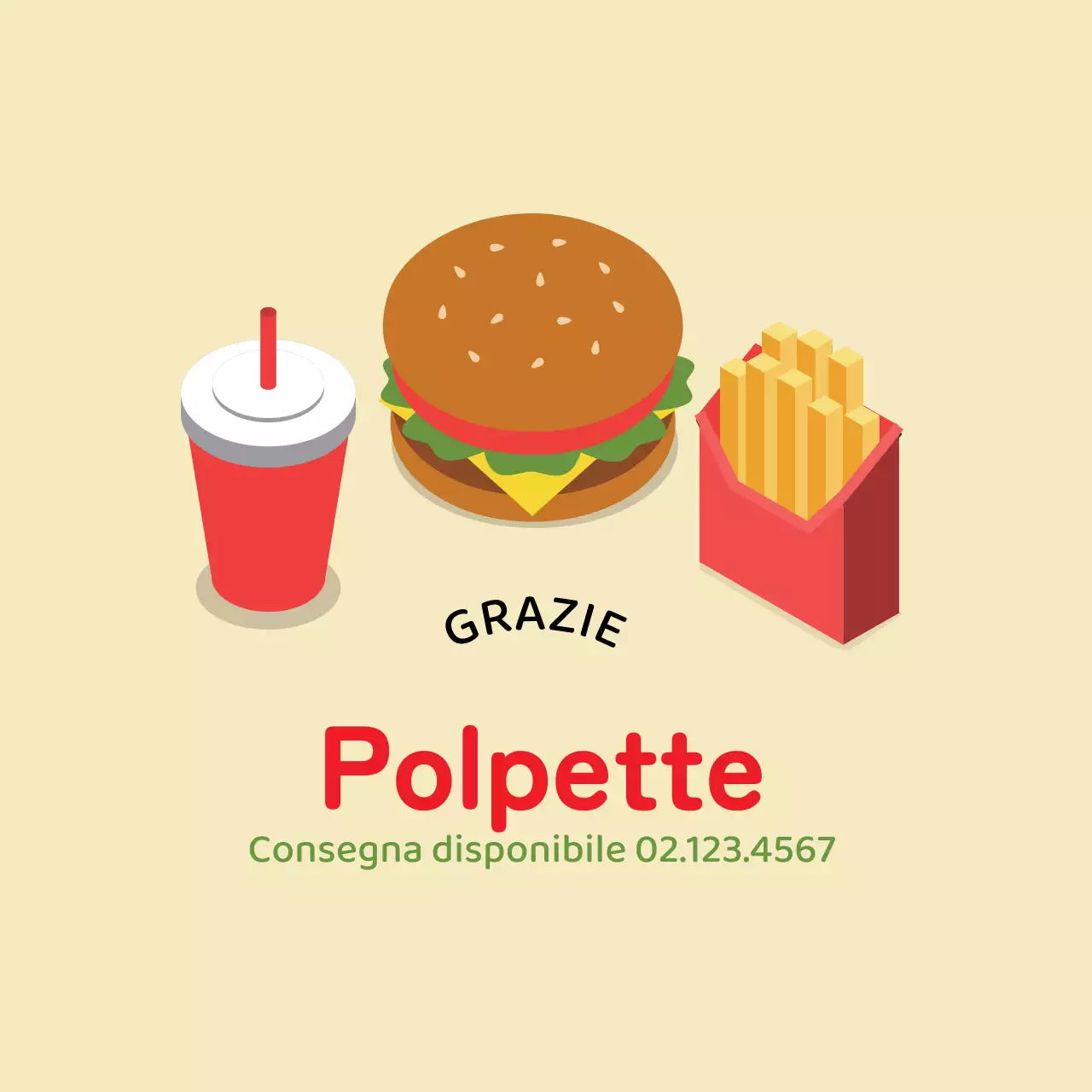 Illustrazione gialla ristorante carino hamburger consegna etichetta promozionale