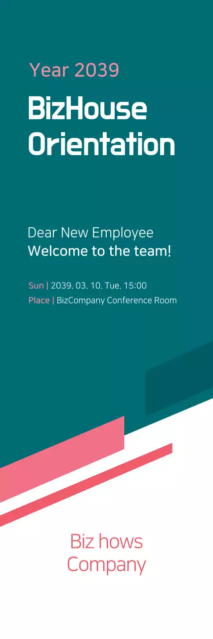 Banner de convite para orientação de funcionários Teal Modern