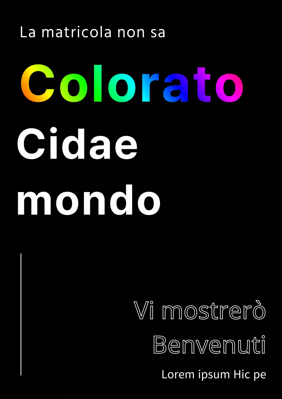 Accogliete i nuovi studenti con un design nero e colorato