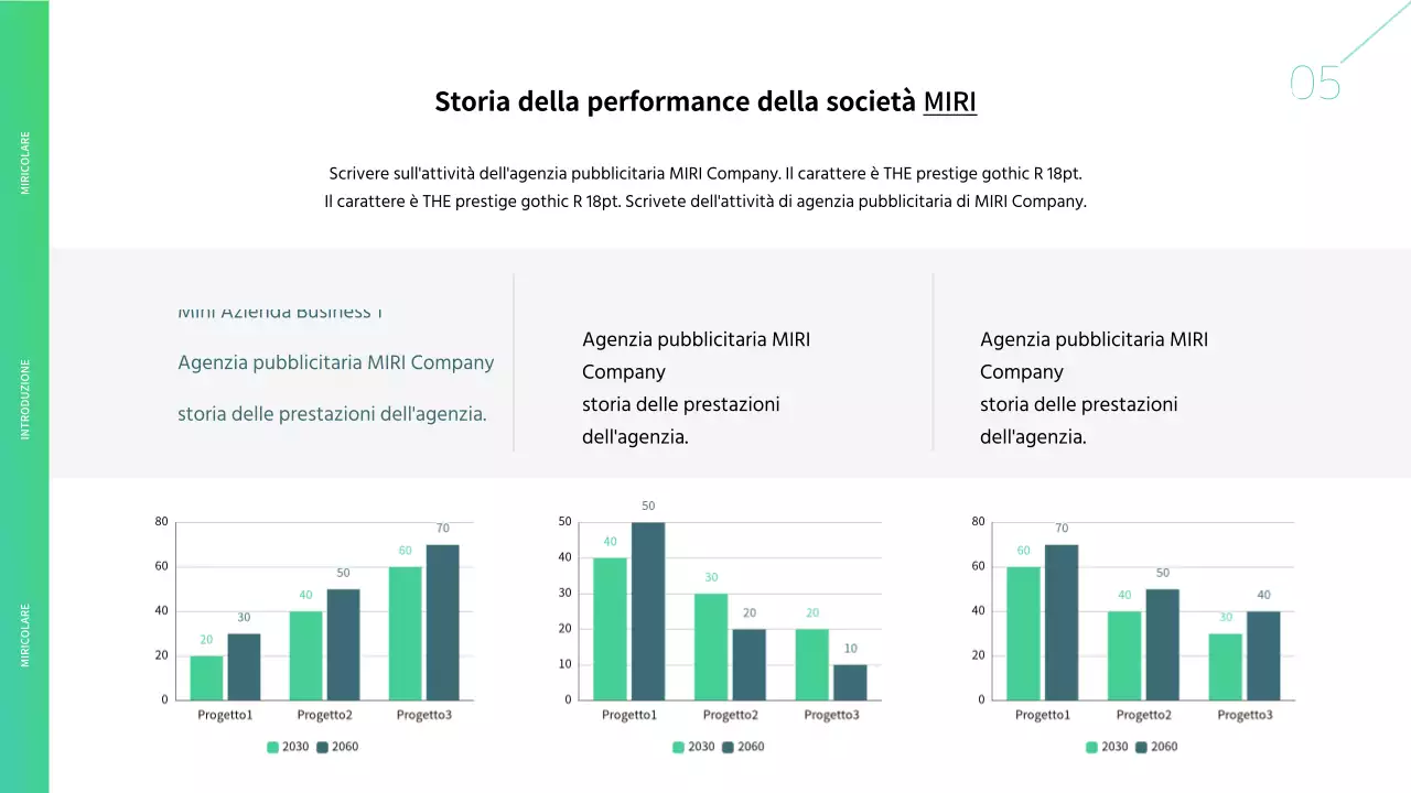Carta intestata di un'agenzia pubblicitaria in bianco e verde