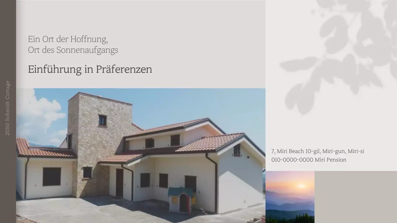 Die Miridi Pension in beruhigenden Beige-Grau-Tönen stellt sich vor