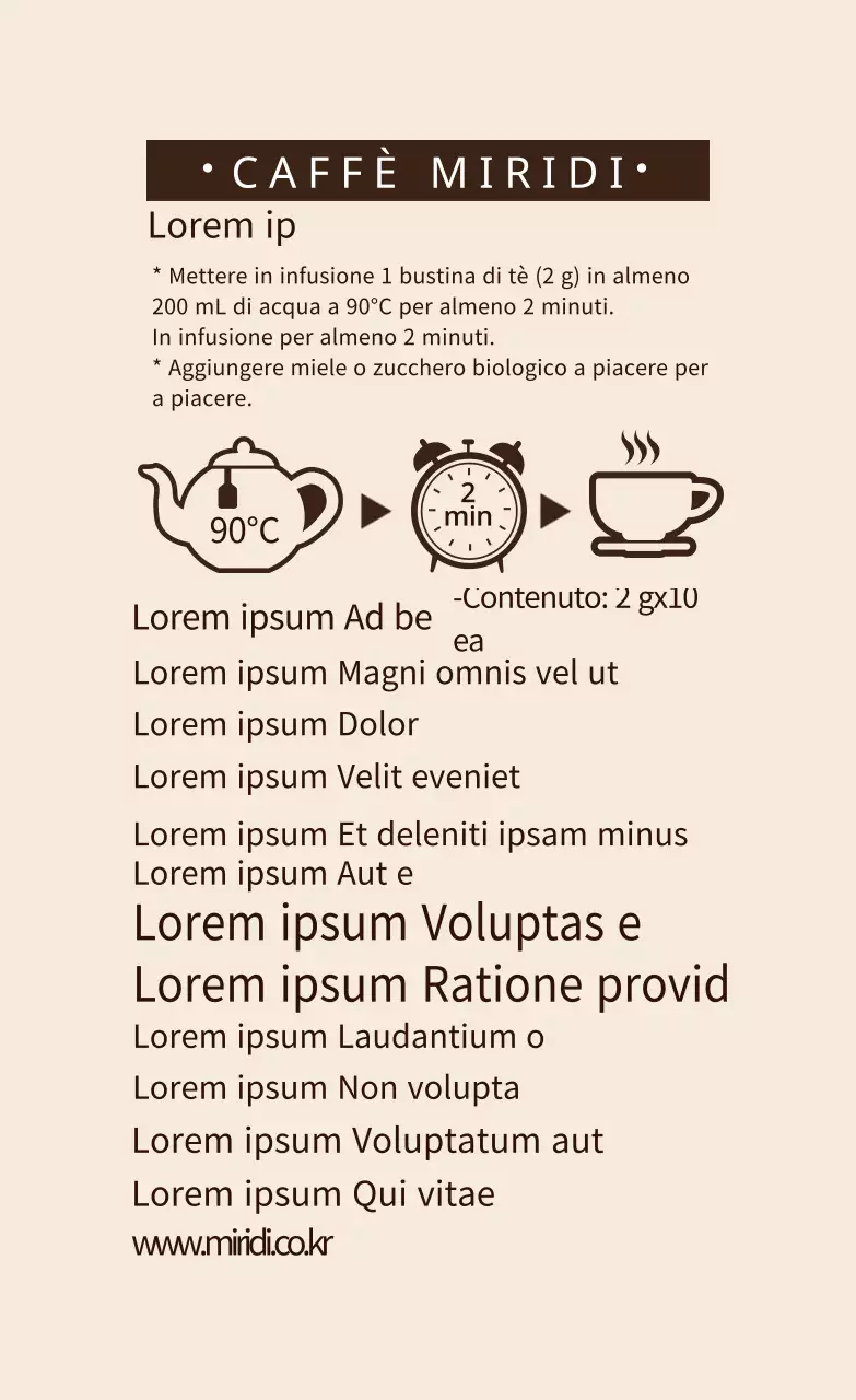 Etichetta illustrata avorio per bere il tè del caffè