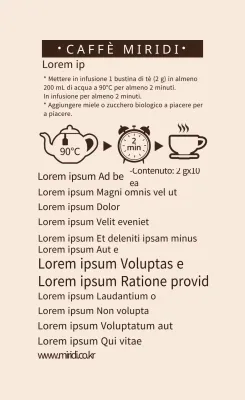 Etichetta illustrata avorio per bere il tè del caffè