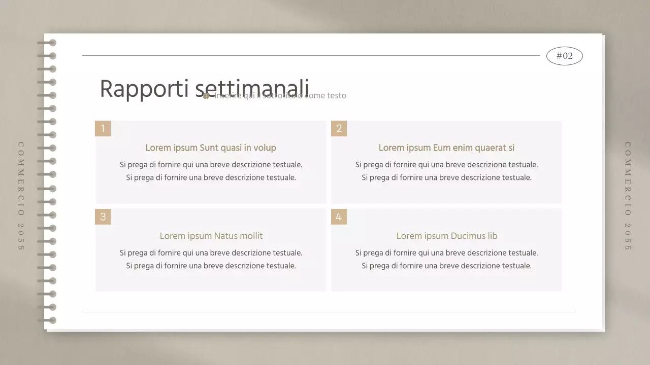 Verbale di riunione dello studio di marketing in un semplice taccuino beige