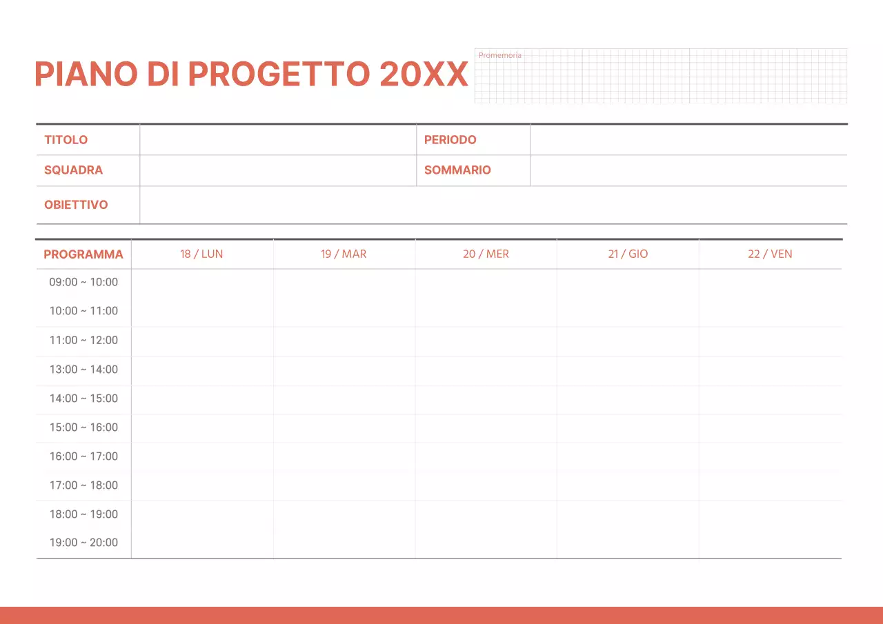Un semplice piano di progetto in rosso