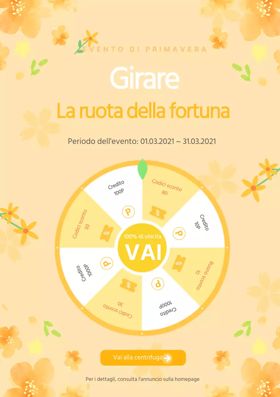 Tema Lucky Wheel in arancione