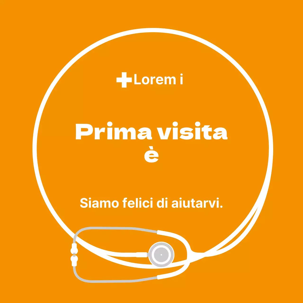 Etichetta arancione semplice illustrazione ospedale generale