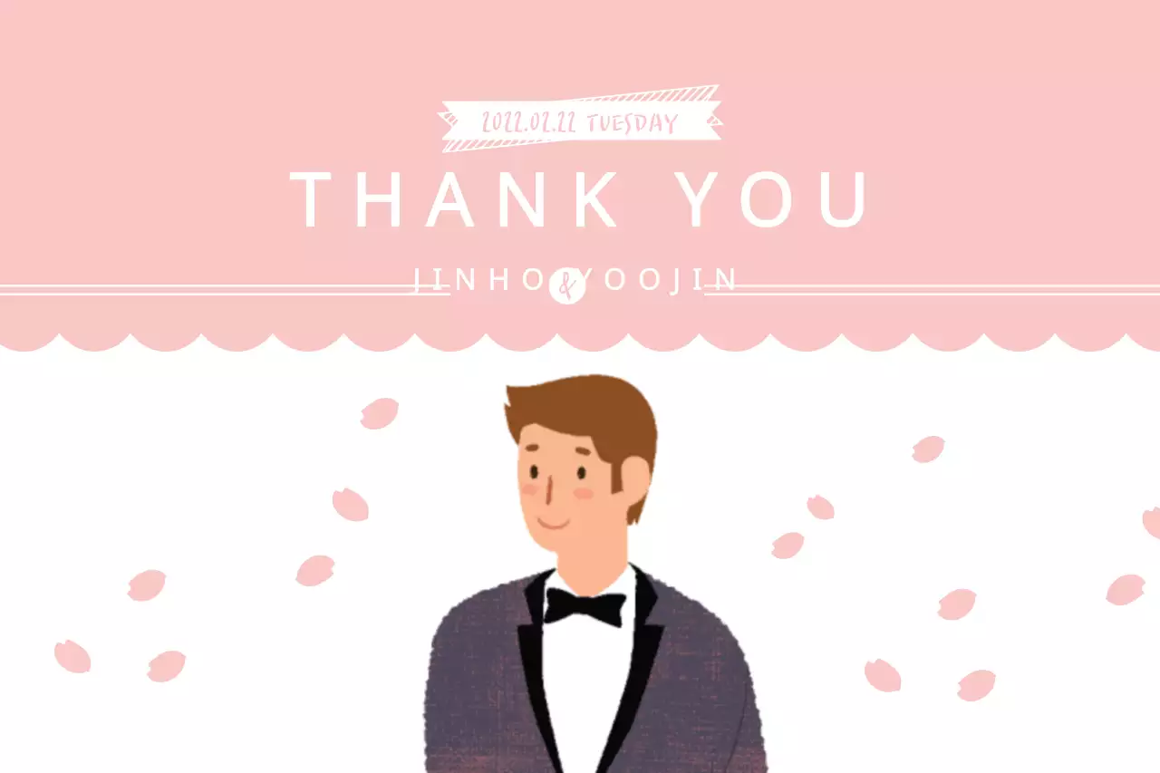 Pink Simple Thank You Card Banner