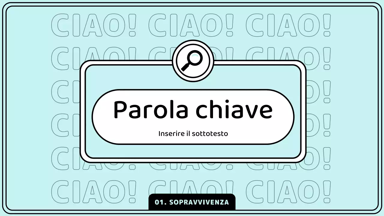 Evidenziate le parole chiave con un semplice stile a linee in giallo e menta.