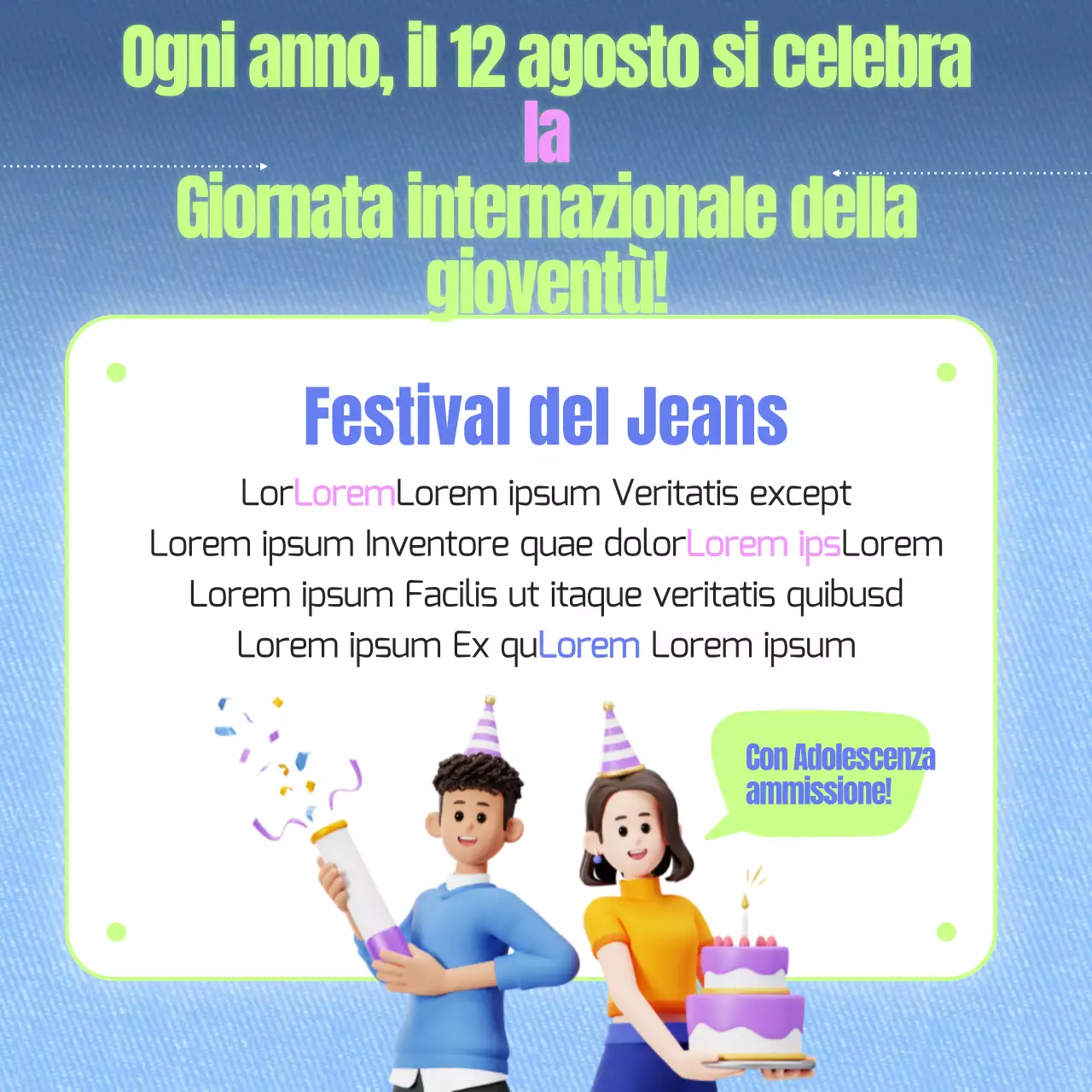 Promuovete il vostro festival con un concetto colorato e divertente