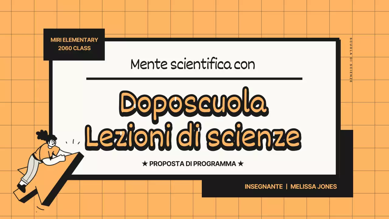 Proposta di programma per le classi di scienze con linee tonali arancioni e nere