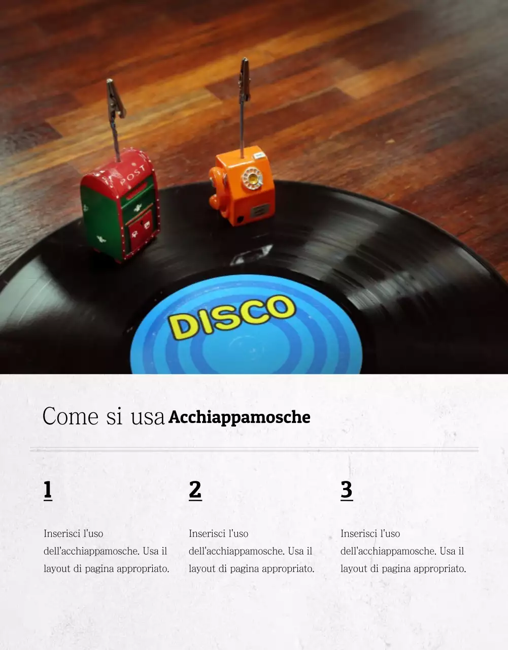 Pagina dei dettagli LP in arancione e bianco