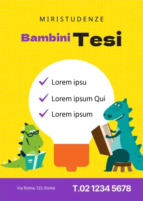 Giallo Viola Carino Dinosauro Carattere Saggio di Scrittura Scuola