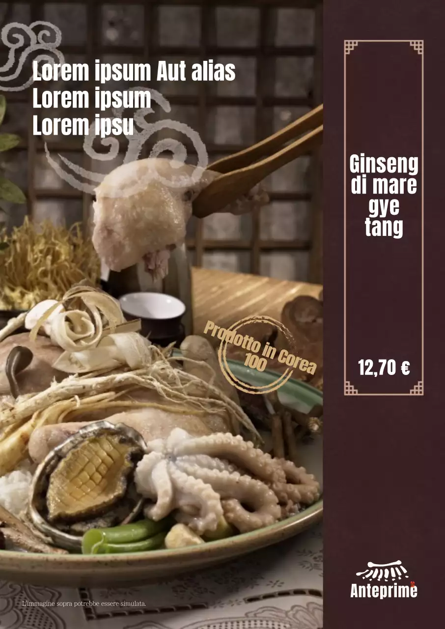 Poster con ritratto del samgyetang di mare a immagine intera