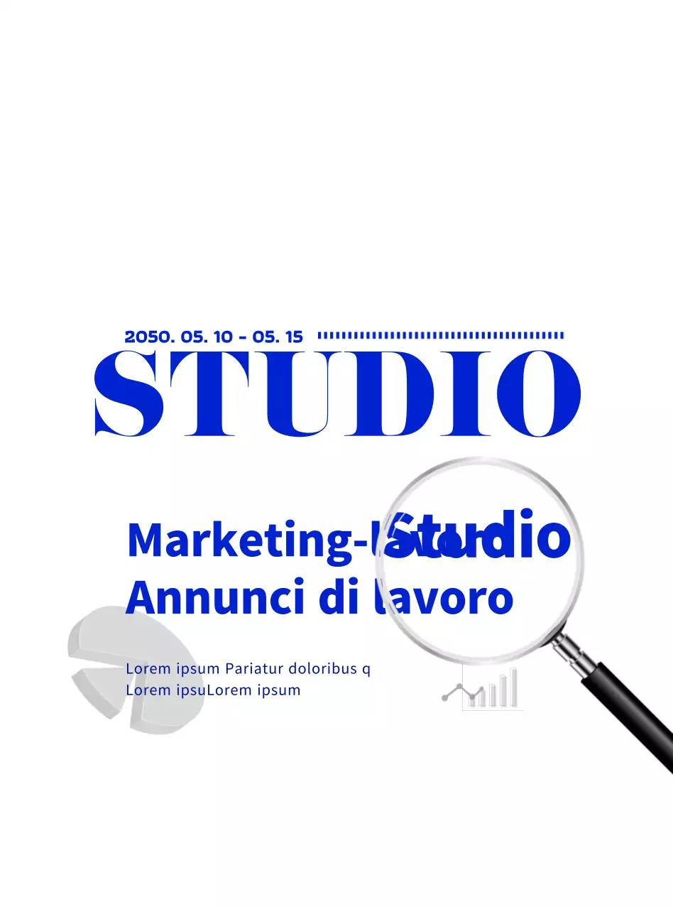 Stile semplice in blu marino e bianco per gli annunci di lavoro per studio