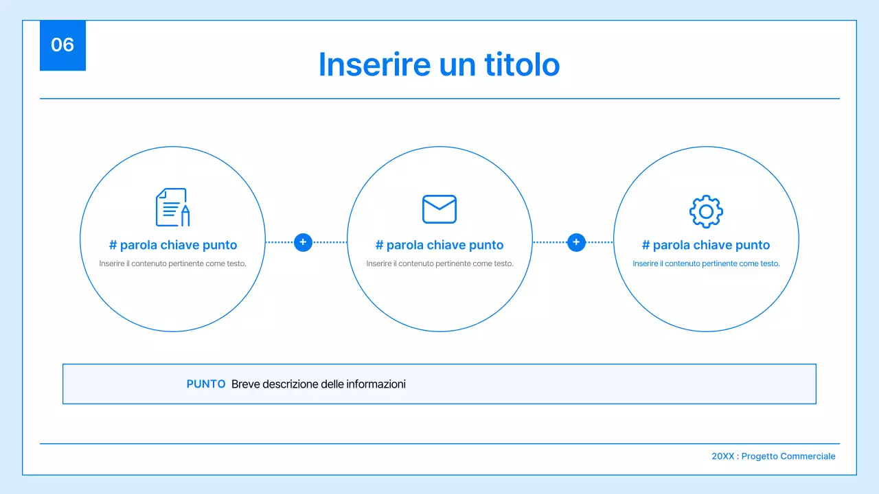 Un semplice business plan in bianco e blu