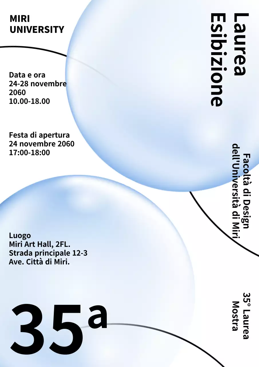 Mostra di laurea con un semplice concetto di cerchio e linea